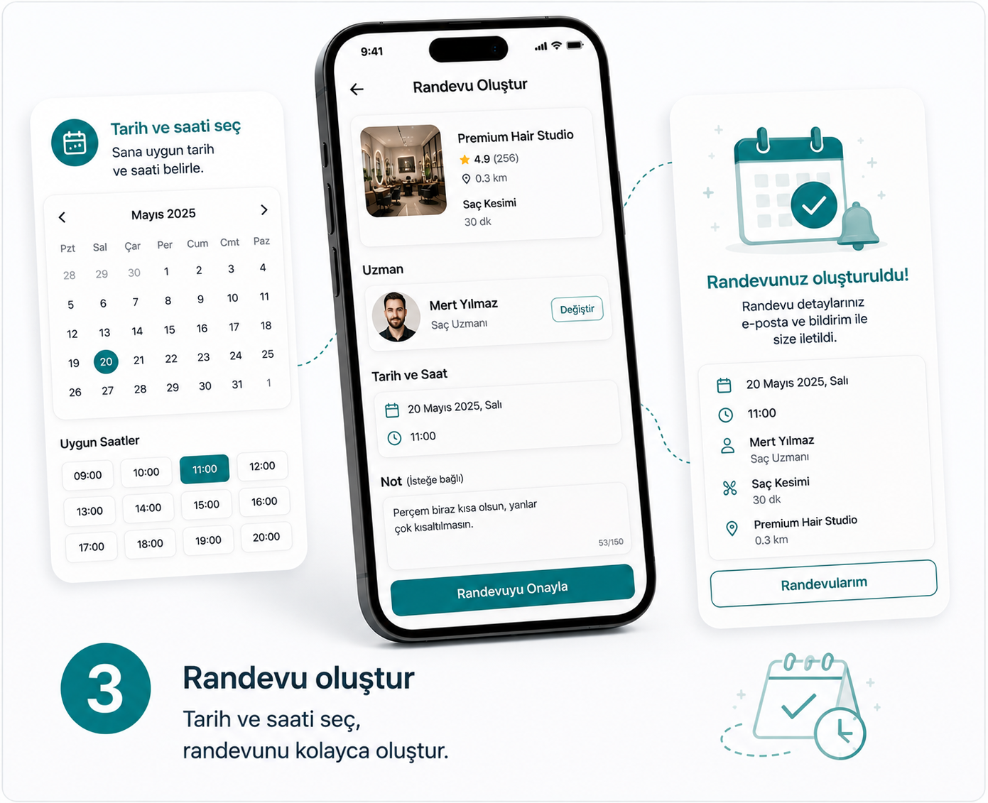 Uygun saati ayır - randevu akışı adım 3